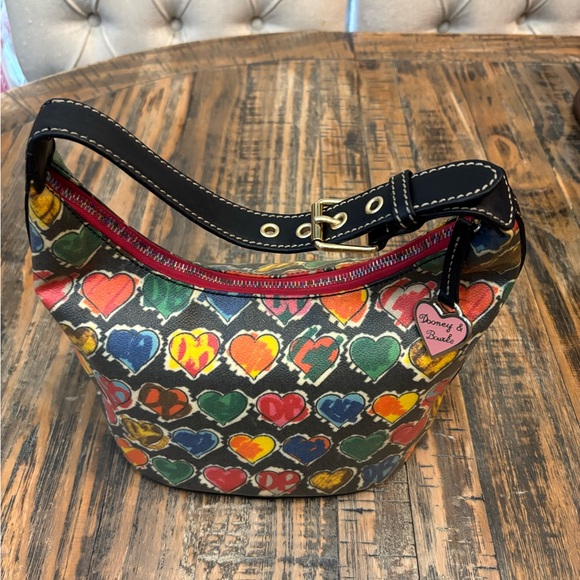 Dooney & Bourke Retro Crayon Doodle Rainbow Zipper Bag- EUC - Picture 3 of 12